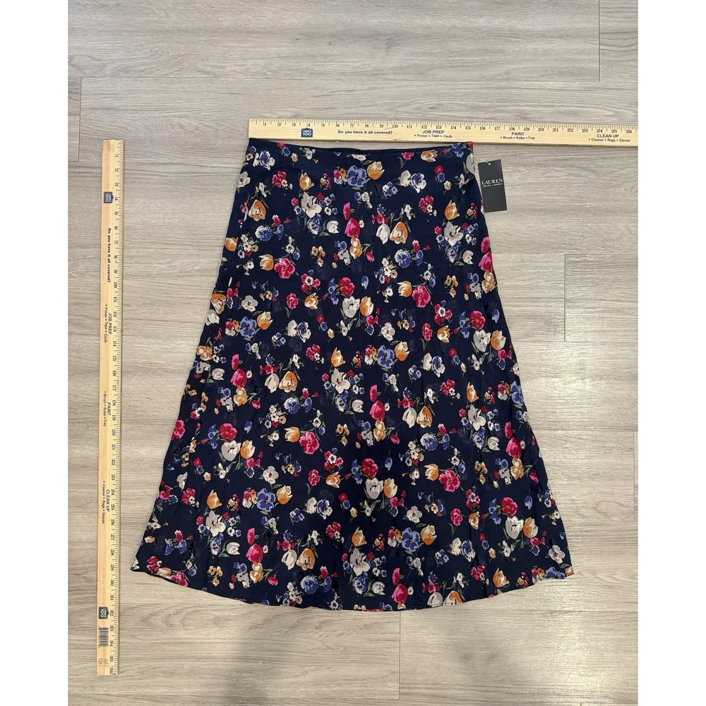 Lauren Ralph Lauren‎ Black Label NWT French Navy Floral Skirt Size 8
